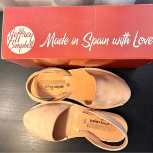 Jeffrey Campbell tan Ibiza  Slingback Sandals size 40